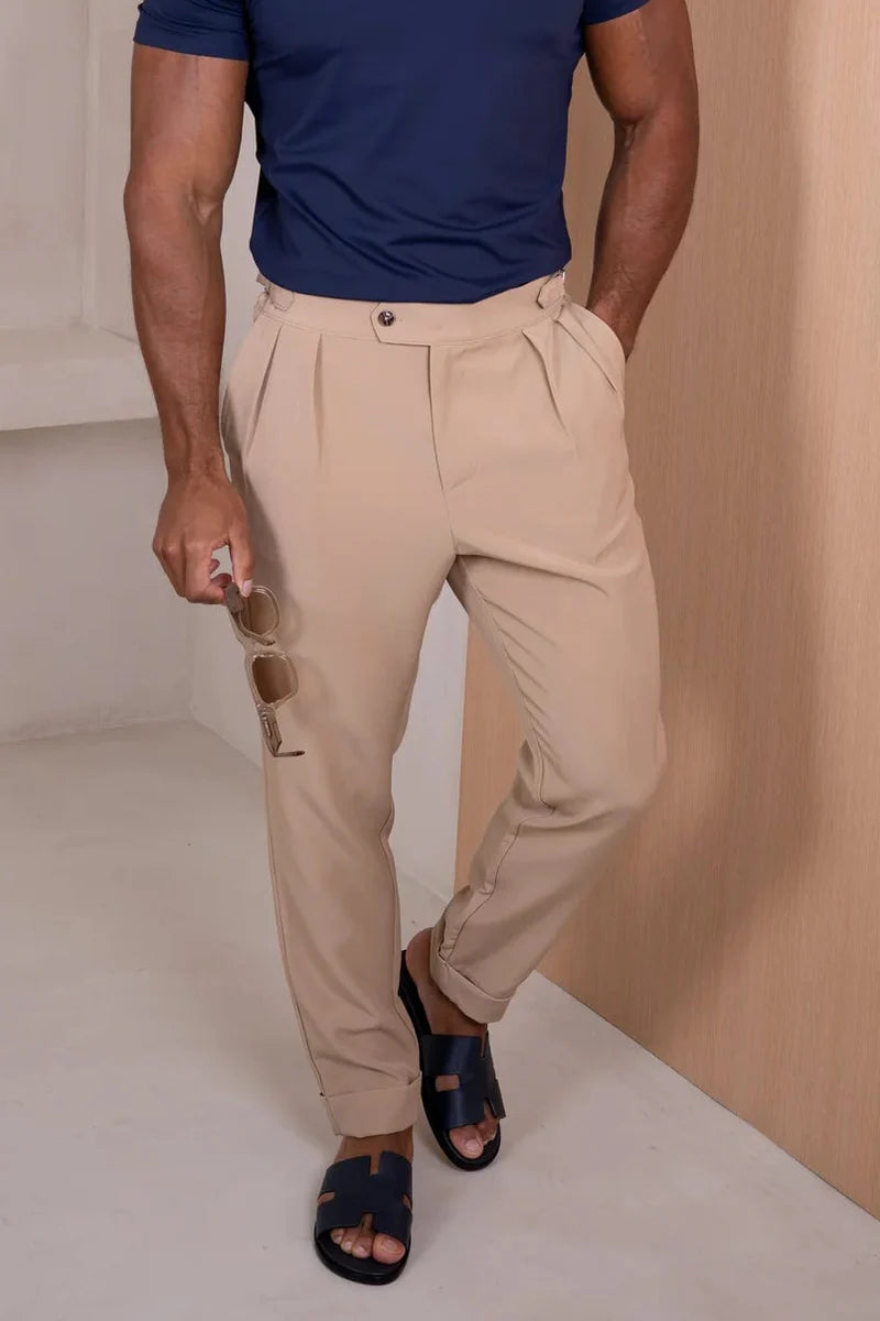 Linea pleated trousers beige