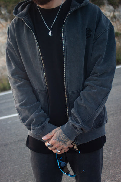 Aurelie black washed hoodie.