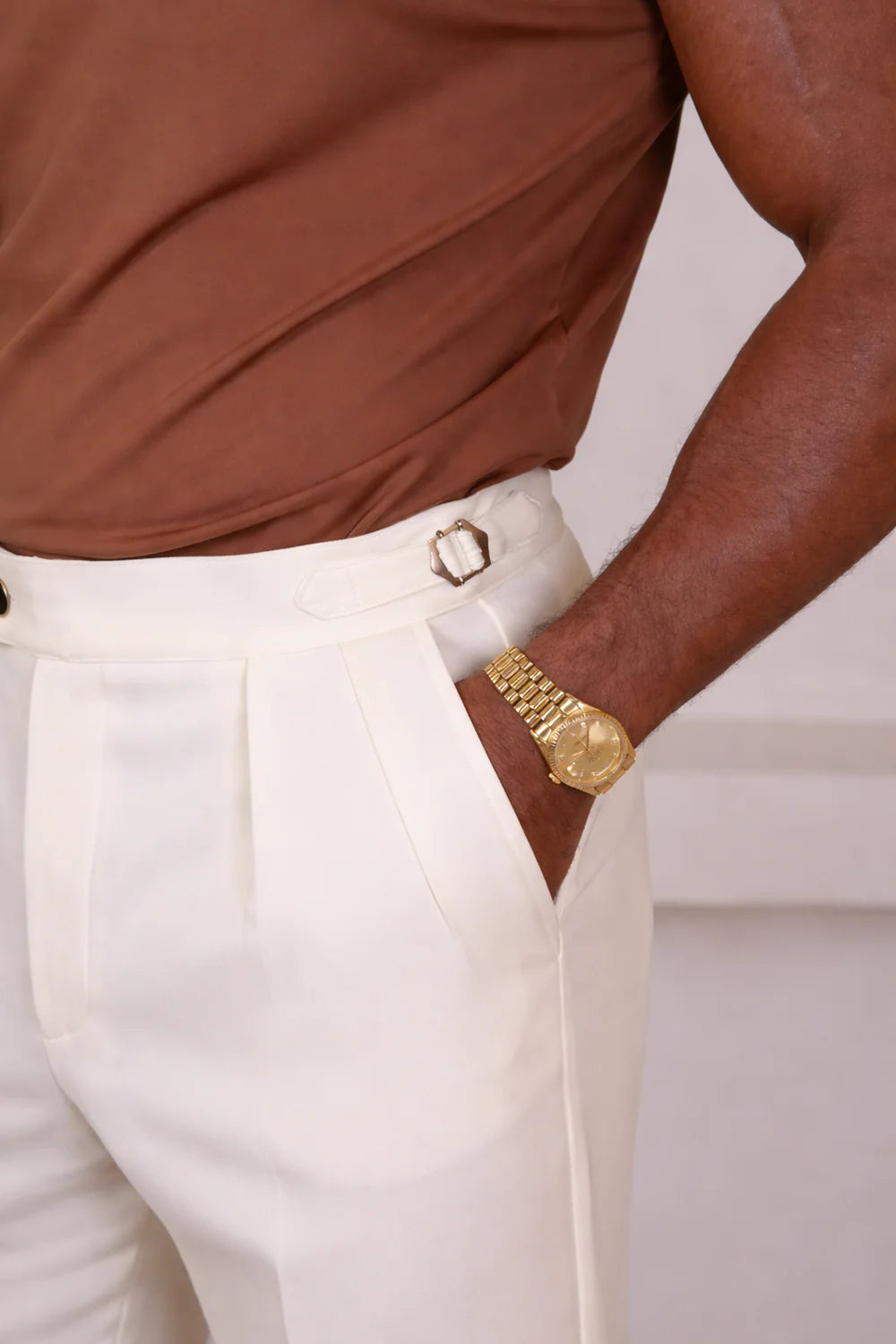 Linea Pleated trousers white