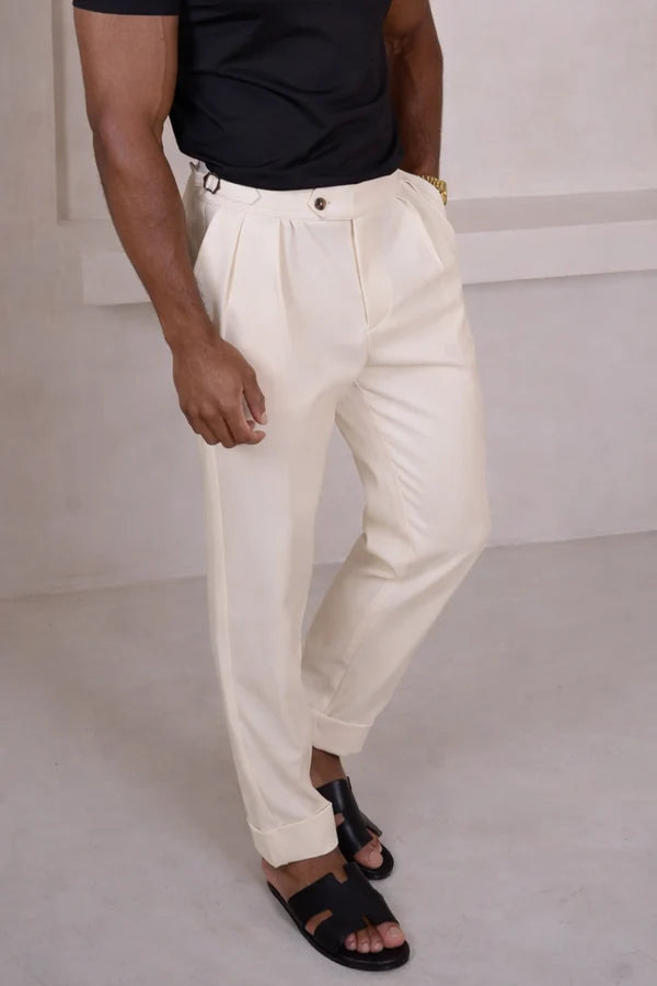 Linea Pleated trousers white