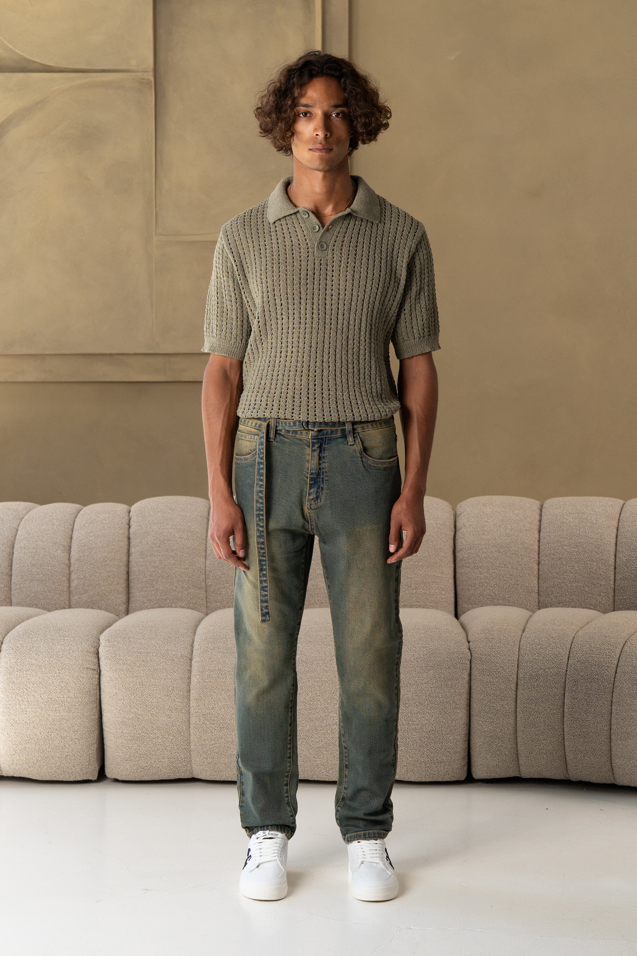 QUOS SLIM CROPPED DENIM RIEM